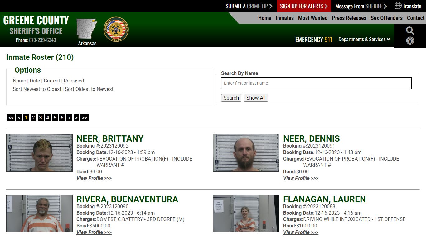 Inmate Roster - Greene County AR Sheriff's Office